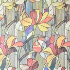 Window Privacy Film, Frosted Glass Decorative Static Cling, Removable Sun Blocking Vinyl Covering, Window Film for Home Kitchen Living Room Bathroom, Glazed Flower Shadows, 17.5" x 78.7 "