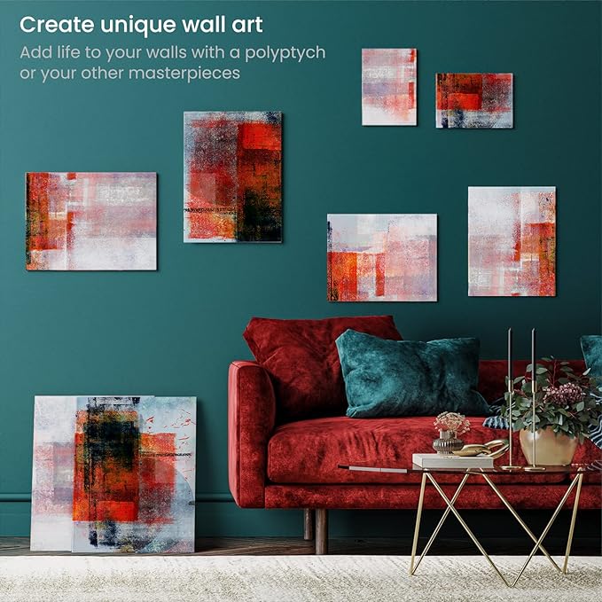 ARTEZA Canvas Panels for Painting, 28 Pieces, 5 x 7, 8 x 10, 9 x 12, 11 x 14 Inches, Cotton, Gesso-Primed, Art Supplies for Acrylic and Oil Painting