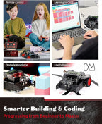WhalesBot Rocky Smart Robot Car Coding & Remote Control Kit for Kids 8-16, STEM, Modular/Scratch/Python/C Programming, Educational Engineering Science Toy Set