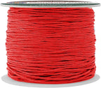Mandala Crafts 0.5mm 109 Yards Red Cotton Waxed Cord for Jewelry Making Bracelet Cord Waxed String - Beading String Thread Jewelry Cords for Necklaces String