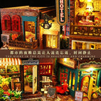DIY Book Nook Kit - DIY Miniature Dolls House Kit with Furniture and LED Light, 3D Puzzle Wooden Art Bookends, Model Kits for Adults to Build (SCARBROUGH)