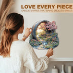 Wooden Puzzles for Adults, Spring Flower Wooden Jigsaw Puzzle for Adults, 465 PCS Unique Shape Wood Puzzles Adult, Birthday Party Gifts for Friends & Family Leisure Time Game Home Decor (XL-17.3*17in)