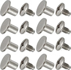 YORANYO 150 Sets 8MM Chicago Screws Leather Rivets for Fabric Chicago Binding Screws Buttons Metal Studs Rivets for Decorate and Repair Belts Bags Shoes Purse Dog Collar Leather Craft (Silver)