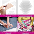 Hexagon Quilting Template Set - 8", 7", 6", 5", 4", 3", 2", 1" Sizes with 1/4" Seam Allowance - Durable Acrylic Templates for Quilting, Patchwork, Crafting, & Sewing Projects