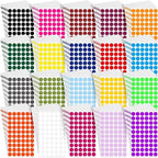 Thenshop 12000 Pcs 1/2 Inch Round Colored Circle Dot Sticker Label 20 Assorted Colors Adhesive Circle Dot Label Coding Sticker for Coloring Marking Organizing