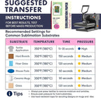 Hayes 110 Sheets Sublimation Paper 8.5x11 Inch Letter Size | 120gsm Heat Transfer Paper for Inkjet Printers | Use on Mugs, T-Shirts, Light Fabrics | Compatible With Sublimation Printers