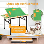 Puzzle Table and Board with 4 Drawers - Adjustable Tilting Angle, Wheels & No Assembly Folding Legs for 1500 Piece Jigsaw Puzzles - Wooden Cover Protection for Adults, Moms & Crafters