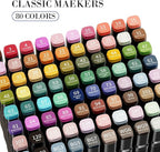 Alcohol Markers, 60 Colors Dual Tip Permanent Art Markers for Drawing,for Kids Adult Coloring, Alcohol, Based Ink Ideal for Book Painting and Card Making