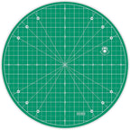 Headley Tools 13"x13" Round Rotating Cutting Mat, Self Healing Mat with 360-Degree Rotation & Anti-Slip Base, Sewing Board Cutting Mat Perfect for Fabric Quilting Leather Hobby Project, Green