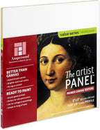 Ampersand Art Supply Wood Gesso Art Painting Panel: Canvas Texture, 3/8 Inch Depth, 8" x 8"