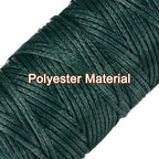 uxcell Leather Sewing Waxed Thread, 55 Yards / 50m 0.8mm 150D Flat Polyester All-Purpose Threads for Leather Crafts, Bookbinding, Dark Green