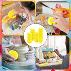 27 Pack Round Painting Sponge, 2.9 Inch Pottery Sponges, Yellow Synthetic Artist Sponges, Clay Sponge for Art Crafts, Pottery Making, Ceramic Decoration, DIY Projects and Daily Use