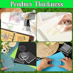 4Pcs Clear Acrylic Stamp Blocks Set, Acrylic Stamping Blocks Tools Clear Stamps with Grid Lines for Photography Props Scrapbooking Crafts Card Making