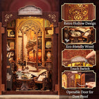 CUTEBEE Book Nook Kit - DIY Miniature House Dollhouse Kit for Adult and Teens, Booknook Bookshelf Decor Alley Model Build with LED Light, Gifts for Family and Friends (Bookshop Memories)