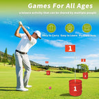 Golf Bucket Yard Game - Outdoor Lawn Games for Adults and Family with 2 Golf Bucket Club, 6 Hole Golf Course, Balls and Flag - Adult Golf Chipping Games for Backyard Beach Park Camping and Hotel