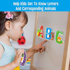 26 Magnetic Alphabet, Uppercase Letters with Adorable Zoo Animal Alphabet ABC Fridge Magnets Educational Spelling Learning Games Toys Set for Kids, Toddlers 3 4 5 Years Old