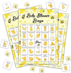Baby Shower Bingo - 24 Player Bee Themed Game for Adults and Gender Reveal Parties