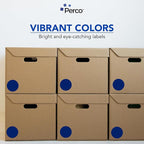 Perco Dark Blue 3-Inch Round Circle Dot Sticker Labels with Easy Peel Perforation - 500 Labels per Roll - Strong Adhesion, Vibrant Colors for Organizing, Crafting & More - Made in USA