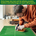 Extra Large 36" x 48" Self Healing Sewing Mat, WerkWise Rotary Cutting Mat, Double Sided 5-Ply 36x48 Inch Board for Quilting, Fabric, & Crafts, Designed for Use with Rotary Cutters (Green & Black)
