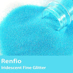 Renfio Iridescent Ultra Fine Glitter Powder Resin Supplies Glitters 1.94 Oz (55g) PET Flake Crafts Sequins 1/128" 0.008" 0.2mm Epoxy Chips Flakes for Tumblers Slime Olympic Decorations - Dream Blue