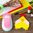 CHENGU 16 Pcs Craft Holes Punch Paper Punchers Scrapbook Punches with Craft Sticker Paper, Round, Star, Square, Heart, Flower, Wave Circle Shape(2 Inch,Multiple Styles)