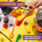 JOYIN 6 Pcs Halloween Egg and Spoon Race Game Set; Eyeballs and Spoons with Assorted Colors for Kids Adults Halloween Outdoor Fun Games, Party Favor Supplies, Classroom Activities