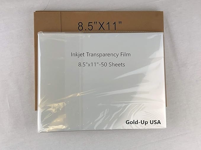 8.5 x 11 Inch Waterproof Inkjet Transparency Film for Silk Screen Printing (50 Sheets)