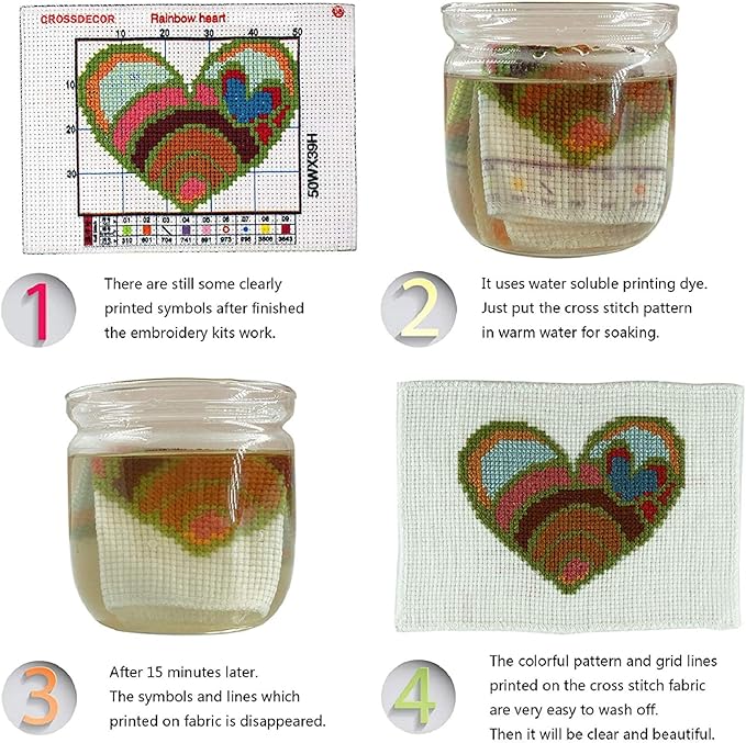 Dimensean Stamped Cross Stitch Kits Full Range of Embroidery Patterns Starter Kits for Beginners Adult or Kids DIY Cross Stitches Needlepoint Kits 11CT-Peacock Butterfly 17.7x17.7 inch