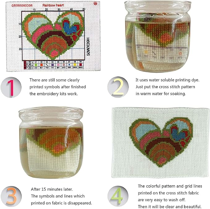 Dimensean Stamped Cross Stitch Kits Full Range of Embroidery Patterns Starter Kits for Beginners Adult or Kids DIY Cross Stitches Needlepoint Kits 11CT-Scenery Eiffel Tower 15.7x19.7 inch