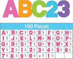 ArtSkills Poster Letters 4” Paper Letters for Poster Board Projects, Classroom Bulletin Boards, Sign Making Supplies, Neon, 190 Pieces