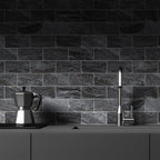 100 Pieces Peel and Stick Backsplash for Kitchen, 3" x 6" PVC Subway Tile 2025 Upgraded Gray-Gold Stone Backsplash Stick on Tile Elevate Kitchen Fireplace RV