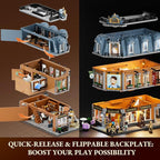 Brick Art Gallery Lighting Building Bricks Set - Town Life City Modular Collection Kit with Minifigures 3400 Pcs for Adults & Teen & Visual Art Lovers