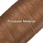 uxcell Leather Sewing Waxed Thread, 284 Yards / 260m 0.8mm 150D Flat Polyester All-Purpose Threads for Leather Crafts, Bookbinding, Light Brown