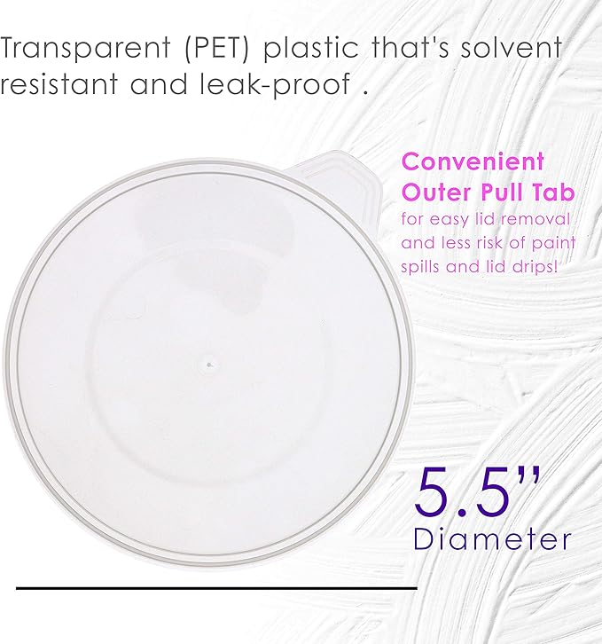 Pouring Masters 12-Pack Mixing Cup Lids for 40 Oz (1200ml) Graduated Plastic Measuring Cup Lids - Storage Seal Top for Pouring Masters Automotive Paint Mixing Cups, Epoxy Resin, Art Supplies