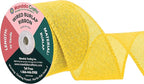 Mandala Crafts Yellow Burlap Wired Ribbon 2.5 Inches Wide Jute Ribbons for Crafts - 10 Yds Roll Rustic Burlap Wrap Trim Ribbons for Wreaths Bows Party Decoration