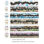 PET Tape Stickers for Junk Journal Supplies,Transparent Landscape Stickers for Scrapbook Supplies,DIY Craft,Journaling,Notebook,Phone Case(Parallel Landscapes)
