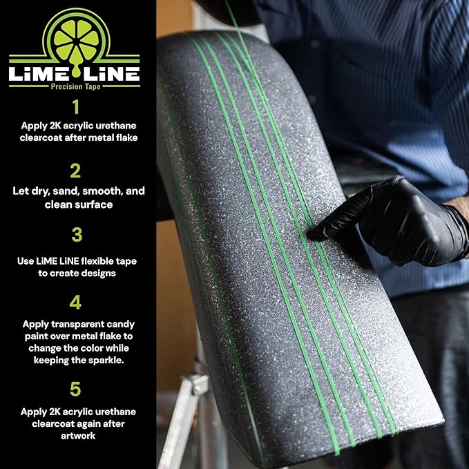 LiME LiNE Sprayable Metal Flake Paint Additive: Solvent Resistant Glitter for Automotive Custom Painting (PINK)