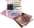 ArtBin 6990ZZ Super Satchel Double Deep 3-Pack, Portable Art & Craft Organizers with Handles, [3] Plastic Storage Cases, Clear & Gold