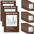 Qilery 24 Pcs 8.5 x 11'' Sketch Book Pads Bulk 30 Sheets Each Spiral Sketchbook 100 GSM Drawing Paper Acid Free Art Sketch Book Pack for Painting Sketching
