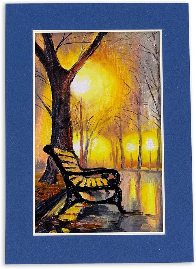 8x10 Mat for 6x8 Photo - Precut Bottle Blue Picture Matboard for Frames Measuring 8 x 10 Inches - Bevel Cut Matte to Display Art Measuring 6 x 8 Inches - Acid Free ONE MAT
