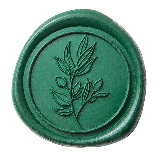 PONATIA 50 Pcs Emerald Green Wax Seal Stickers - Self- Adhesive Wedding Seal Stickers, Perfect for Invitation Cards, Envelopes Christmas Cards, Gift Wrapping, Party Menu Decor