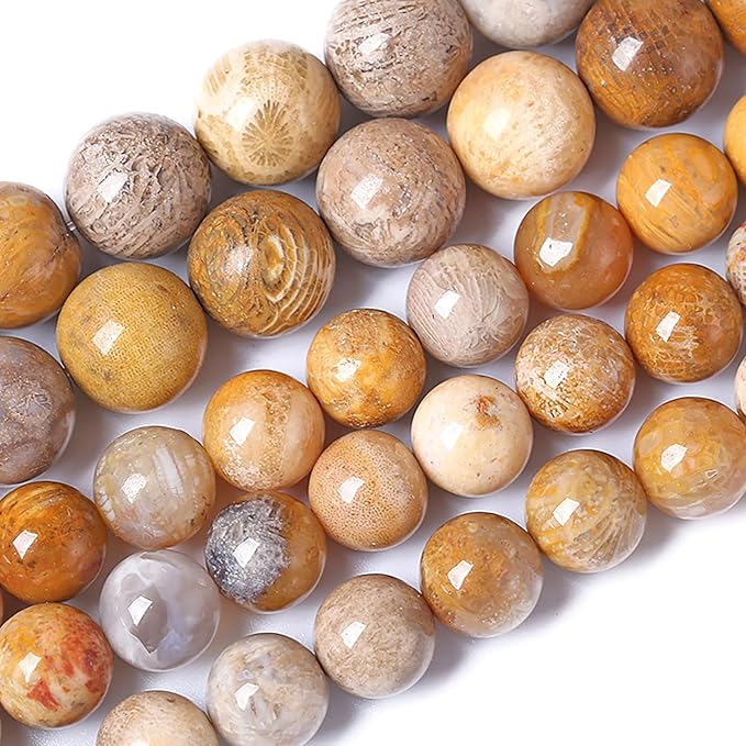 8MM Coral Jade Stone Beads Chrysanthemum Gemstone Round Crystal Energy Jade Beads for Jewelry and Bracelets Making 90pcs 2 Strands 32"