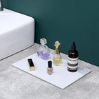 Murrey Home Glass Cutting Board for Kitchen Counter, Tempered Glass Chopping Boards Dishwasher Safe, Small Clear Countertop Tray, Scratch Resistant, Heat Resistant, Non Toxic, White Marble, 20"x16"