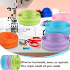 DOITEM 31 Yards 10 Pieces Sewing Zippers #3 Nylon Coil Zippers Assorted Zipper for Sewing with 40 Zipper Sliders for Tailor Sewing Crafts Supplies, 10 Color