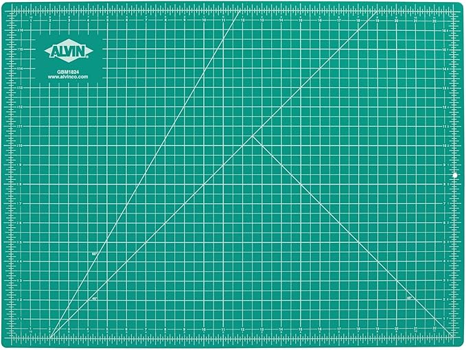 ALVIN GBM Self-Healing Cutting Mat 18 x 24 inch | Double-Sided Green/Black | 5-Layer Gridded Surface for Arts, Crafts and Sewing - Model GBM1824