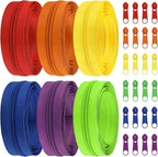 DOITEM 13.5 Yards 6 Pieces Sewing Zippers #5 Nylon Coil Zippers Assorted Zipper for Sewing with 24 Zipper Sliders for DIY Tailor Sewing Crafts Supplies, 6 Colors