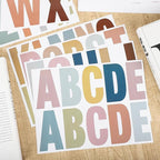232 Pcs Large Boho Bulletin Board Letters,4 Inch Letter Stickers Self, Large Alphabet Stickers, ABC Letters for Classroom Wall Window Door Home Decor. (Boho 24 L)
