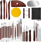 Amrules Clay Tools Kit, 31 PCS Red Pottery Tools, Practical Polymer Clay Sculpting Tools Kit, Air Dry Clay Tools Set for Adults, Pottery Craft, Dotting, Carving, Drawing, Molding, Modeling, Shaping