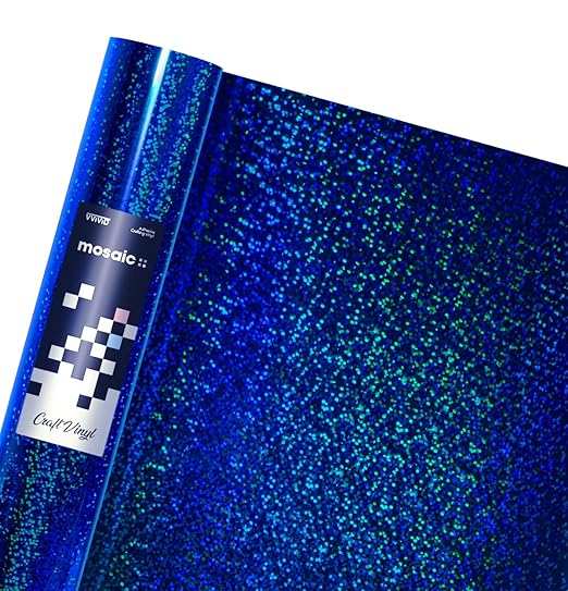 VViViD Mosaic+ Crafting Vinyl (Blue Holographic Glitter, 1ft x 5ft)