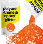 Hemway Polyurethane & Epoxy Resin Glitter 100g / 3.5oz Metallic Crystal Flake Additive for Flooring Jewelry Tumblers Glass Pigment - Super Chunky (1/8" 0.125" 3mm) - Fluorescent Peach